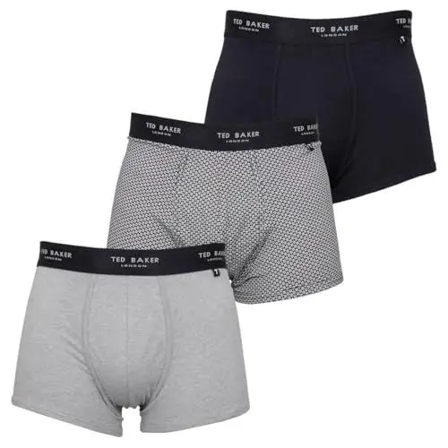 Produktbild: Ted Baker Herren-Boxershorts Dreierpack - blau/Grau/Mini Geo Navy - XL