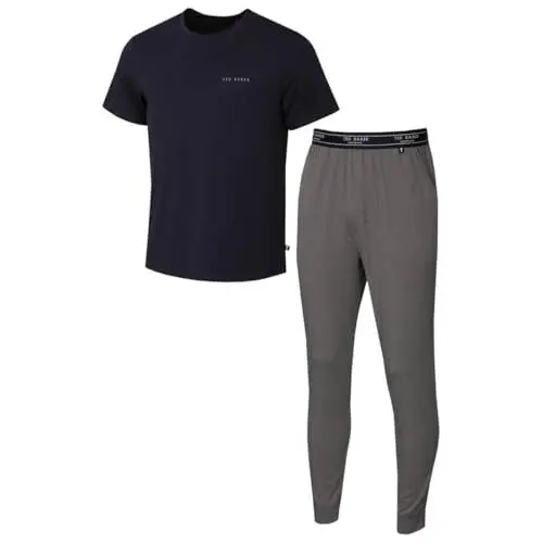 Produktbild: Ted Baker Herren-T-Shirt und Jogger Loungewear-Set - Marineblau/Hellgrau - M