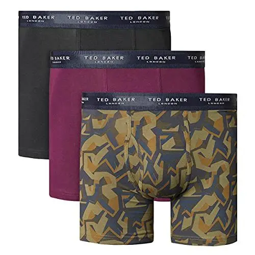 Produktbild: Ted Baker Herren 3-Pack Boxer Slips - Schwarz/Potent Violett/Olive Enga - S