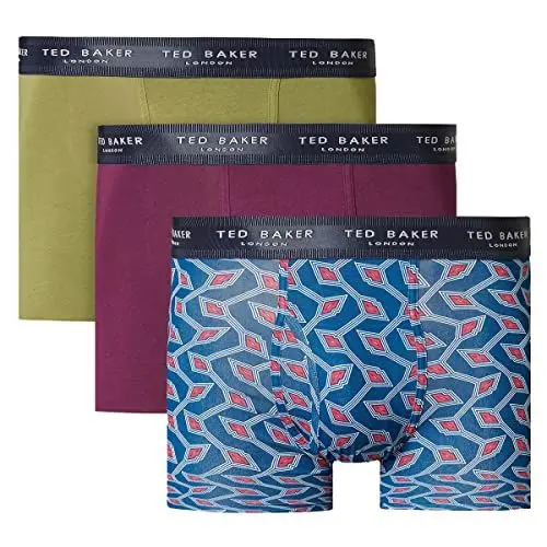 Produktbild: Ted Baker Herren 3er-Pack Boxer Briefs - Olive/Violett/Gibraltar Sea - S