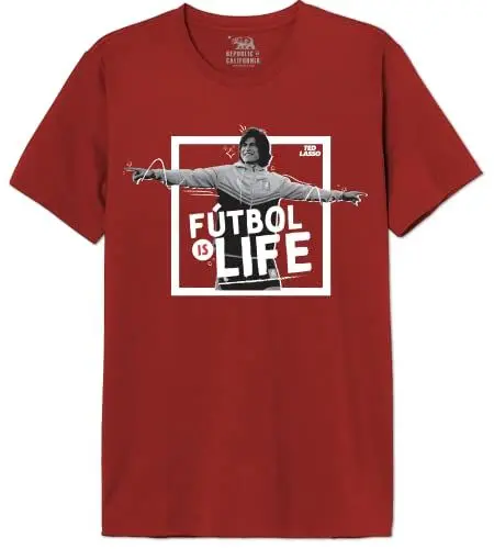 Produktbild: Ted Lasso « Futbol is Life » METEDLASTS006 T-Shirt Herren, Rot, Größe M