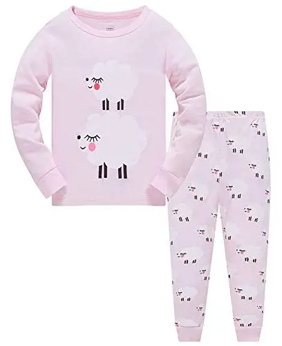 Produktbild: TEDD Mädchen Schlafanzug Baumwolle Süß Einhorn Langarm Zweiteiliger Schlafanzüge Set Kinder Nachtwäsche Winter Weihnachten Pyjama Größe 3-4 Jahre