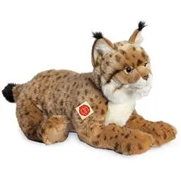Produktbild: Teddy Hermann 90467 Luchs liegend 45 cm, Kuscheltier, Plüschtier mit recycelter Füllung