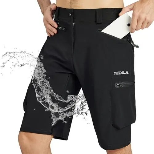 Produktbild: Tedila Wanderhose Herren Kurz Cargo Shorts Herren Kurze Hosen Wandershorts MTB Hose Outdoor Trekking Shorts Sommer mit 5 Taschen