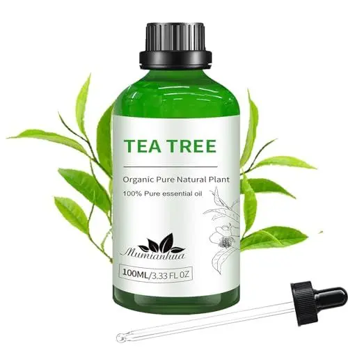 Produktbild: Teebaumöl Mumianhua Reines Teebaumöl Ätherisches Öl für Shampoo, Nagelpilz, Diffuser, Luftbefeuchter, Haarwasser, Haut, Akne, Pickel, Bad, Massage, Entspannen, Duftlampe, Kerzenherstellung 100 ml
