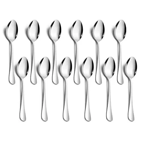 Produktbild: Teelöffel 12er Set, Onader Edelstahl Kaffeelöffel Espressolöffel Set, Klein Löffel Dessertlöffel für Café, Hause, Restaurant, Spülmaschinenfest & Hochglanzpoliert - 14cm