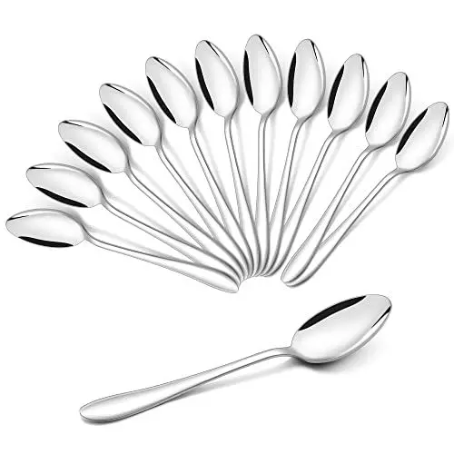 Produktbild: Teelöffel, Joyfair Edelstahl Kaffeelöffel Dessertlöffel 12er Set, Spiegelpoliert Espressolöffel Klein Löffel Set für Zuhause/Restaurants/Kantinen, Langlebig & Spülmaschinenfest - 13,5 cm