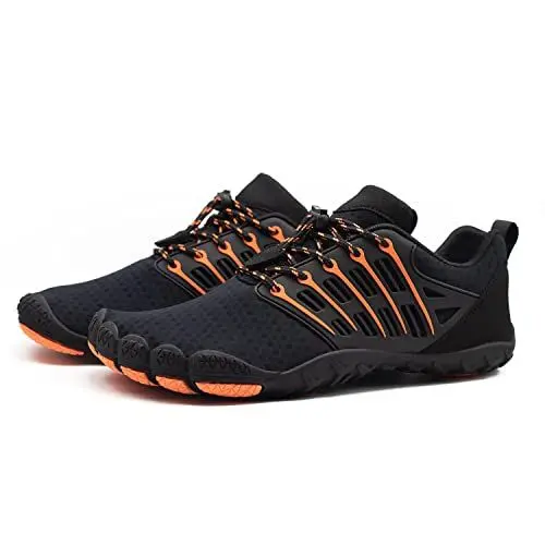 Produktbild: Teemie Barfußschuhe Damen Herren Wasserschuhe Unisex Schnell Trocknend Strandschuhe Schwimmschuhe Surfschuhe Fitnessschuhe Barfuß Schuhe Schwarz 41