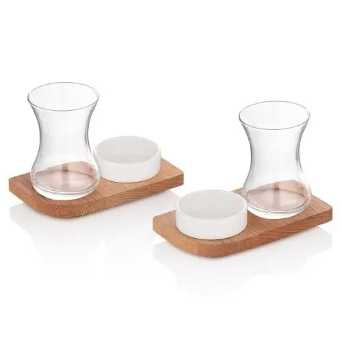 Produktbild: WELL HOME MOBILIARIO & DECORACIÓN Teeservice (6-teilig) mit Holztablett