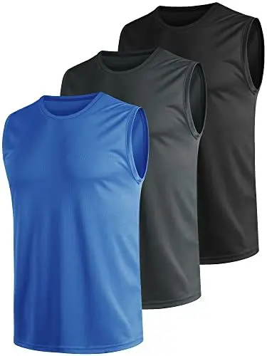 Produktbild: Teesmen Tank Top Herren Tanktop Muskelshirts Ärmelloses Shirt Achselshirts Axelshirt Muscle Sommer Sport Gym Lauf Fitness Atmungsaktiv MäNner Set 3er Pack (1, 3XL)