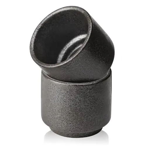 Produktbild: Teetassen Keramik 4 Stück 200 ml Japanisch Tee Tasse Set (2 schwarz)