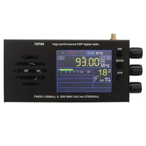 Produktbild: TEF86 Funkempfänger, 3,2-Zoll-LCD-Display, DSP-Chip, Funkempfänger, Eingebauter Akku, Funkempfänger, 65–108 MHz, FM, 144–27000 KHz, SW, MW, LW
