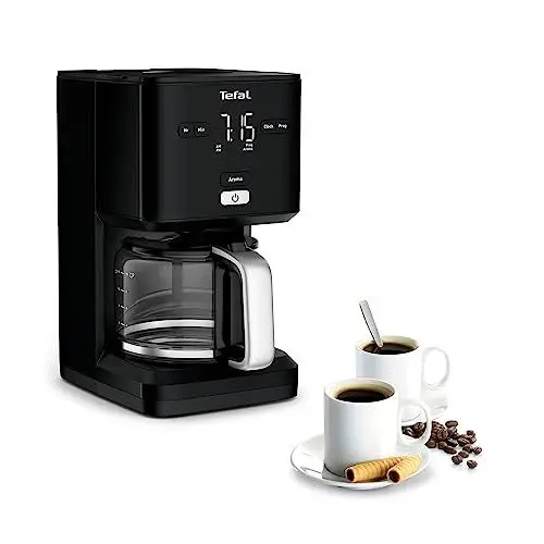 Produktbild: TEFAL SMART'N LIGHT Elektrische Kaffeemaschine schwarz, 1,25 l, programmierbar, 24 Stunden, Aroma-Funktion nach 30 Minuten, tropffrei, CM600810