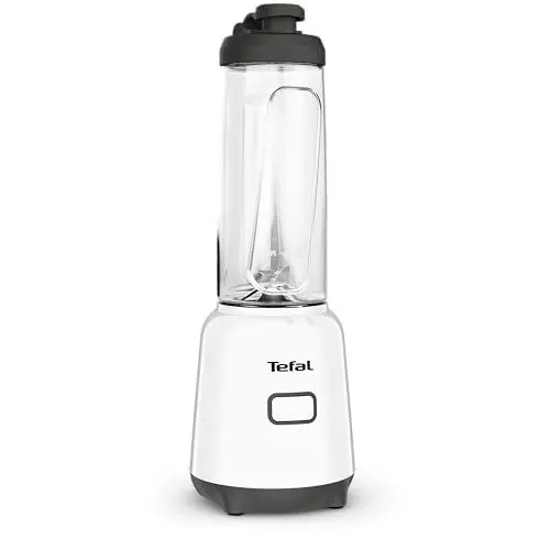 Produktbild: Tefal Mix & Move Mini-Standmixer, inkl. To-Go-Flasche aus Premium Tritan, 300 Watt, platzsparendes Design, abnehmbare Klingen, einfache, ergonomische Einknopfbedienung, Weiß/Schwarz, BL1501