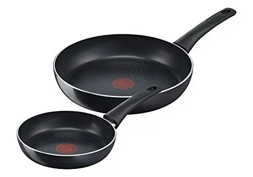 Produktbild: Tefal C27890 Generous Cook 2-teiliges Pfannenset, 20/28 cm, sichere Antihaftversiegelung, Thermo-Signal Temperaturanzeiger, tiefe Form, induktionsgeeignet, Schwarz