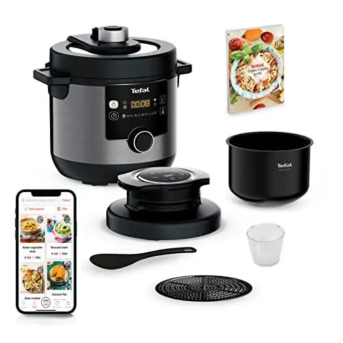 Produktbild: Tefal CY7788 Turbo Cuisine & Fry Multikocher, Schnellkochtopf & Heißluftfritteuse, 14 automatische Kochprogramme, Extra Crisp Deckel, vielseitig, 7,6 L Kapazität, inkl. Rezeptheft & Rezepte-App