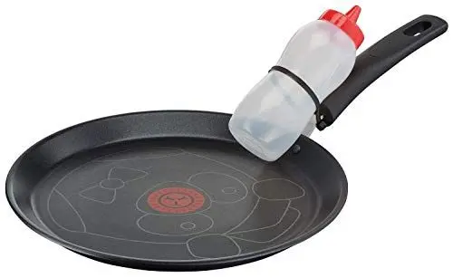 Produktbild: Tefal Creative Panda Crepepfanne Pfannkuchenpfanne 25 cm, Crepes Pfanne Induktionsgeeignet, Antihaftbeschichtet, Pfannkuchen Crepes Pancake, inkl Dosierflasche 200ml, schwarz