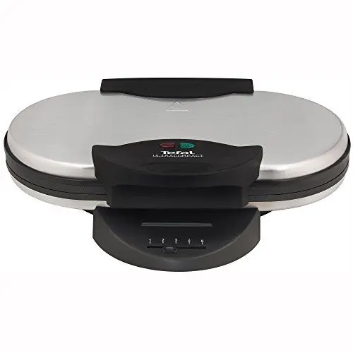 Produktbild: Tefal Doppel-Herzwaffeleisen WM311D, Stufenloser Temperaturregler für Bräunung nach Wunsch, Antihaftbeschichtete Platten, Teigauffang-Vorrichtung, 1200W,‎ 37 x 11.4 x 28.5 cm
