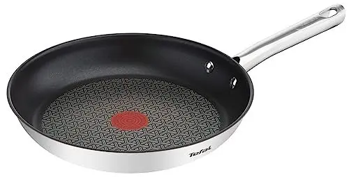 Produktbild: Tefal Duetto Bratpfanne 32 cm Induktion, Edelstahlpfanne mit Antihaftversiegelung, Thermo-Signal bei idealer Brattemperatur, leichte Reinigung, für alle Herdarten geeignet, A70408