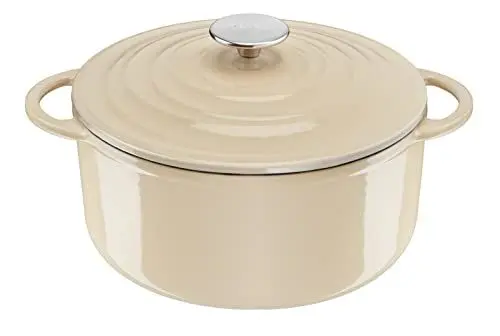 Produktbild: Tefal E25904 LOV Kochtopf 25 cm | wiedergewonnenes Gusseisen | optimale Wärmespeicherung | für alle Herdarten | induktionsgeeignet | backofengeeignet bis 250°C | spülmaschinenfest | Beige