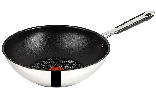 Produktbild: Tefal E30 Jamie Oliver Wok pfanne Induktion 28 cm -SET4- Wokpfanne Antihaft-beschichtet, Spülmaschinenfest, rutschfester Griff, FÜR ALLE HERDARTEN, Silber