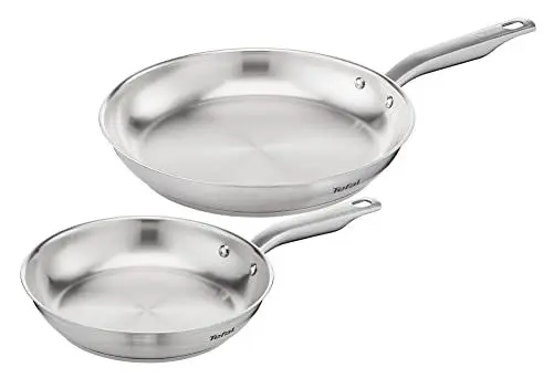 Produktbild: Tefal Virtuoso 2-teiliges Pfannenset 24 + 28 cm, Pfannen Induktion, hochwertiger Premium-Edelstahl, unversiegelt, für alle Herdarten geeignet, backofengeeignet bis zu 250°C, E492S2