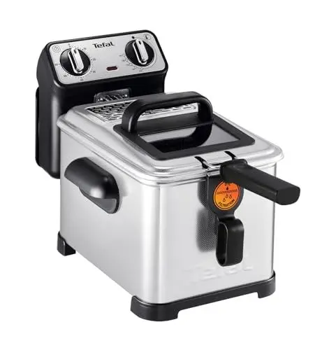Produktbild: Tefal FR5101 Filtra Pro Inox & Design | 3,0 L | Premium Fritteuse | 2300 Watt | Semiprofessionelle Fritteuse mit Öl | Clean-Oil-System | wärmeisoliert | Thermostat | Timer | edelstahl/schwarz