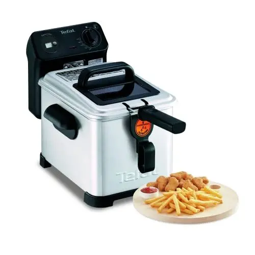 Produktbild: Tefal Filtra Pro Elektrische Fritteuse 4 Liter Öl-Kapazität, Auffangsieb für reineres Öl, spülmaschinenfeste Teile, Sichtfenster, einstellbare Temperaturkontrolle, schwarz, Edelstahl, FR5160