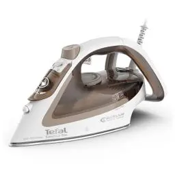 Produktbild: Tefal Easygliss Eco Dampfbügeleisen, 2800 Watt, 240 g/Min. Dampfstoß, 50 g/Min. automatischer Dampf, Vertikaldampf, Durilium AirGlide Bügelsohle, 88% recycelbar, Eco-Modus, mocha/weiß, FV5780