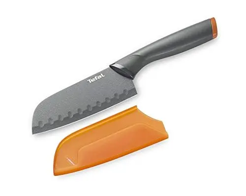 Produktbild: Tefal Fresh Kitchen Santoku-Messer 12 cm, Edelstahl, Anthrazit/Orange, cm, 36 x 10 x 5.1 cm, 1 Einheiten