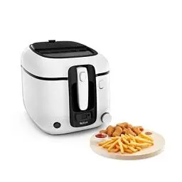 Produktbild: Tefal Fritteuse Super Uno FR3140 | inkl. Timer | Kapazität: 2,2 Liter | Spülmaschinengeeignete Teile | Antihaftbeschichtung | Geruchsfilter | Spritzschutz | Herausnehmbarer Behälter | Weiß/Schwarz