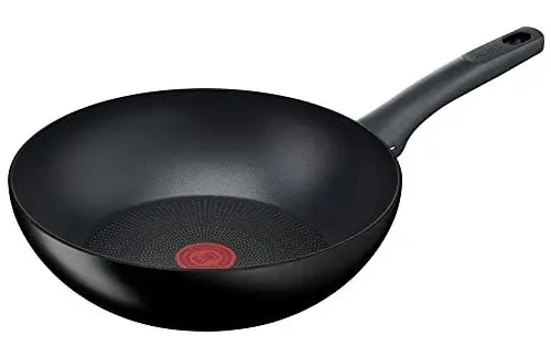 Produktbild: Tefal Hard Titanium On Wokpfanne Induktion 28 cm, Antihaftversiegelung, Thermo-Signal bei idealer Brattemperatur, für alle Herdarten geeignet, Aluminium, schwarz, G28819