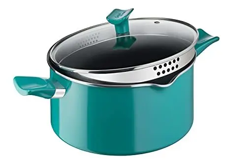 Produktbild: Tefal G80446 Chefclub Kochtopf 24 cm + Glasdeckel | Titanium Antihaftversiegelung | Thermo-Signal Temperaturanzeiger | unbedenkliches Kochen | einfache Reinigung | induktionsgeeignet | grün