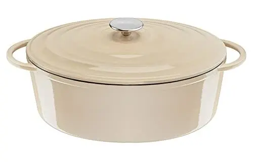 Produktbild: Tefal E25906 LOV Ovaler Bräter 34 cm | wiedergewonnenes Gusseisen | optimale Wärmespeicherung | für alle Herdarten | induktionsgeeignet | backofengeeignet bis 250°C | spülmaschinenfest | Beige