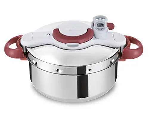 Produktbild: Tefal P46207 | Clipso Minut' Perfect Schnellkochtopf | mit Garbkorb und Timer | 6Liter | Edelstahl/weiß/rot