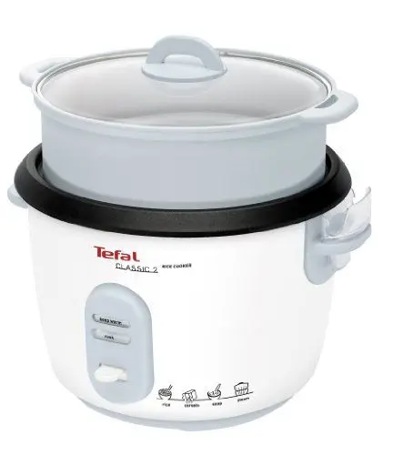 Produktbild: Tefal RK1011 Reiskocher | Voreingestellte Kochprogramme | 10 Tassen Fassungsvermögen (1,8 l) | Manuelle Anpassungen | Perfekt kochender Reis | Dampfkorb im Lieferumfang enthalten | 700W