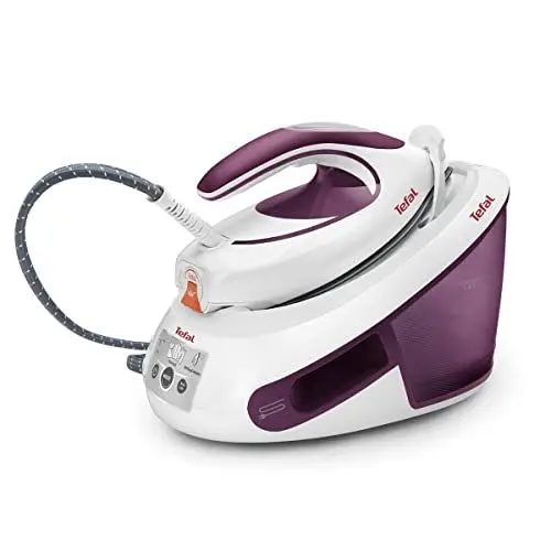 Produktbild: Tefal Express Anti-Kalk Dampfbügelstation, 2800 W, 6,5-Bar, Anti-Kalk-Kollektor, optimale Dampf-/Temperaturkombination, automatische Abschaltung, 1,8 L Wassertank, weiß/violett, SV8054