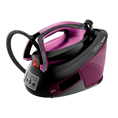 Produktbild: Tefal Express Vision, leistungsstarker 6,9-Bar-Druck, Dampfstoß: 480g/Min., Smart Temp-Technologie, LED Beleuchtung, abnehmbarer Kalk-Kollektor, Eco-Modus, 1,8 L Wassertank, lila/schwarz, SV8152