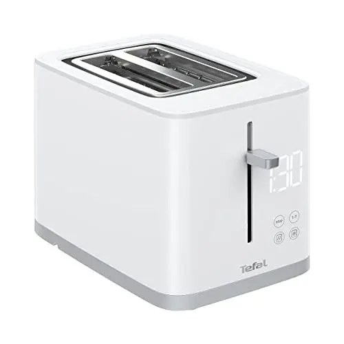 Produktbild: Tefal TT6931 Sense Toaster | 7 Bräunungsstufen | Digitaldisplay | Countdown | Aufwärmen/Auftauen | Krümelschublade | Stopp-Taste | Weiß