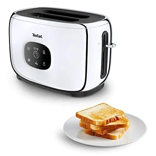 Produktbild: Tefal TT883D Majestuo Doppelschlitz-Toaster | Touchscreen-Display | 2 personalisierbare Shortcuts | 1050 Watt | Anhebevorrichtung | Auftau- und Aufwärmfunktion | Stopp-Taste | Edelstahl/Schwarz