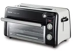 Produktbild: Tefal Toast n’ Grill TL6008 | 2 in 1 Toaster und Mini-Ofen | Sehr energieeffizient und schnell | 1300 Watt | 43.5 x 28.5 x 22.5 cm | Schwarz/ Alu matt | 220-240V | 50-60Hz