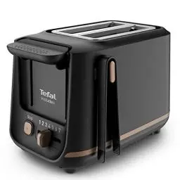 Produktbild: Tefal Toaster mit 2 Schlitzen, inkl. Magnetklammern, große Bedienelemente, 7 Bräunungsstufen, herausnehmbare Krümelschublade, Erhöhungsfunktion TT533811, Schwarz