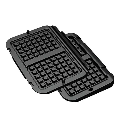 Produktbild: Tefal XA7308 OptiGrill Waffelplatten | passend für OptiGrill 4in1 und 2in1 Modelle | Zubereitung von Belgischen Waffeln | Schwarz