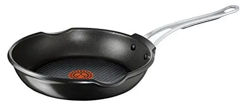 Produktbild: Tefal by Jamie Oliver Premium Aluguss Pfanne E21106 | 28cm | Tefal Titanium Pro Antihaft-Versiegelung | Thermo-Spot Temperaturindikator | Ausgießhilfe | Fettarmes Braten | Induktionsgeeignet, 54.1 x 33.6 x 13.1 cm