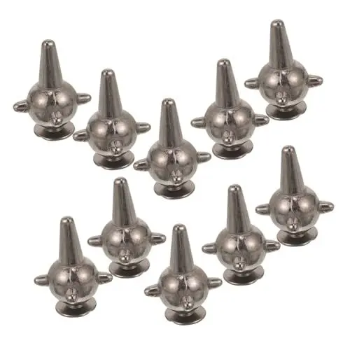 Produktbild: TEHAUX 10st Meteorhammer-niete Kegelspikes Kugelkegelspitzen Kleidungsspikes Punk-kugelspitze Pyramidennieten Taschennieten Punk-nieten Spikes, Schraubbolzen Outfit Schuhe Handbuch Metall