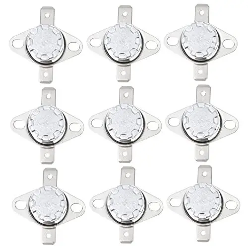 Produktbild: TEHAUX 10st Thermische Kontrolle Ein- Und Ausschalter Thermischer Wärmeschalter Thermostat Temperaturschalter Normalerweise Offener Thermoschalter Heiße Karte Einstellbar Aluminium 10 a