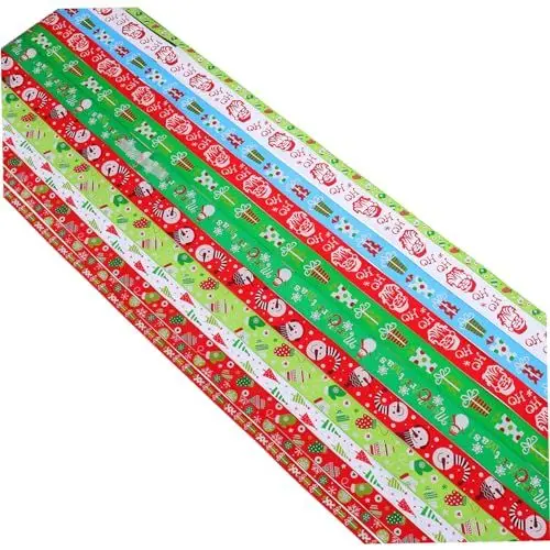 Produktbild: TEHAUX 12st Weihnachtsband Ornamentband Weihnachtsdekorband Weihnachtsdekoration Bastelband Wickelband Verpackungsband Breites Zierband Dünnes Weihnachten Schleife Polyester