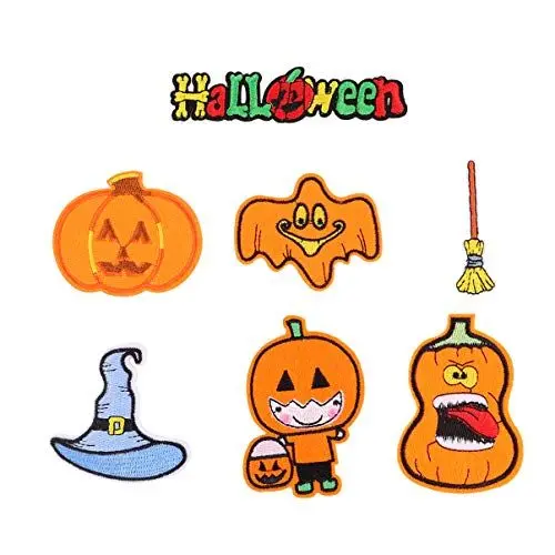 Produktbild: TEHAUX 14 Stück Kürbis-patch Halloween-stickerei-applikation Zum Aufbügeln Kürbis-aufkleber Für Kleidung Dekorative Stick-patches Für T-shirt Und Rock