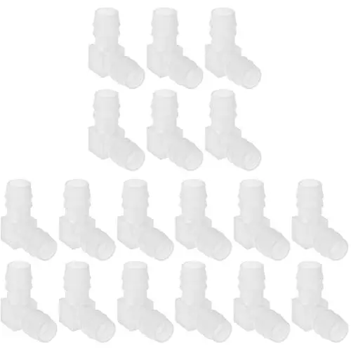 Produktbild: TEHAUX 18 Stk Fittings Für Schlauchtüllen Widerhaken-adapter L Rechtwinklige Winkelverschraubung Schlaucharmaturen Aus Kunststoff 3/8 Widerhakenanschluss Isometrisch Kraftstoffleitung Pp