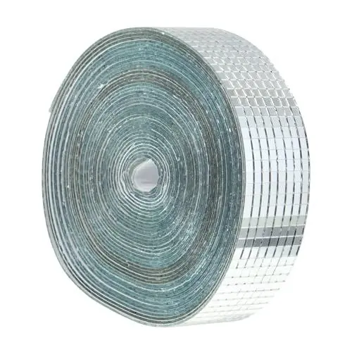 Produktbild: TEHAUX Selbstklebende Mosaik Wandaufkleber Aus Quadratischen Spiegeln Rolle DIY Mosaik Fliesen Für Kreative Wohnraumdekoration Silberfarben